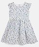 Mayra Knits Short Sleeves Floral Print Dress - Blue