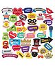 Crackles All Occasion Indian Family Photo Booth Props Multiclor - Pack of 42 