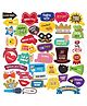 Crackles All Occasion Indian Bengali Family Photo Booth Props Multiclor - Pack of 42 