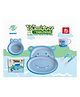 Comercio Bamboo Fiber Cartoon Shape Hippo Dinner Set Of 5 Pieces Blue