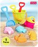 Babyhug Beach Toys for Toddlers | Durable Sand Kit Play Set with Bucket, Shovels & Molds | Outdoor Summer Fun & Creative Play | Perfect for Beach, Sandbox & Gardening | Color May Vary | BIS Certified