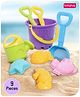 Babyhug Beach Toys for Toddlers | Durable Sand Kit Play Set with Bucket, Shovels & Molds | Outdoor Summer Fun & Creative Play | Perfect for Beach, Sandbox & Gardening | Color May Vary | BIS Certified