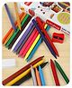 Babyhug Extra Long Erasable Crayons With Sharpener & Eraser -Pack of 24 | Long Crayon Design  That's Easy To Grip | Coloring & Drawing | Build Imaginative & Visual skills | BIS Certified