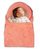 BAYBEE Cotton Swaddle Wrap with Head Protection Support & Velcro Closure - Orange