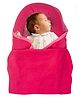 Baybee Organic Cotton Swaddle Wrap with Head Protection Support & Velcro Closure - Dark Pink