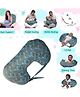 Get It 100% Cotton Breast Feeding Recron Leaf Print Pillow Removable Cover wIth Zip Buckle Adjust Nursing- Blue Leaf Print