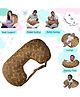 Get It 100% Cotton Breast Feeding Recron Leaf Print Pillow Removable Cover wIth Zip Buckle Adjust Nursing- Orange Leaf Print