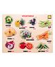 MINDMAKER - Wooden Vegetables Puzzle with Knobs Educational and Learning Toy Multicolour - 10 Pieces