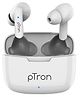 pTron Bassbuds Duo Bluetooth 5.1 Wireless Headphones Stereo Audio Touch Control TWS Dual HD Mic Type-C Fast Charging IPX4 Water Resistant & Voice Assistance - White