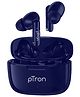 pTron Bassbuds Duo Bluetooth 5.1 Wireless Headphones Stereo Audio Touch Control TWS Dual HD Mic Type-C Fast Charging IPX4 Water Resistant & Voice Assistance - Blue