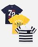 Lilpicks Couture Pack Of 3 Half Sleeves Striped Print Tee - Blue Yellow And White
