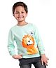 Babyhug Cotton Knit Full Sleeves Sweatshirt Lion Print & Applique - Mint Green