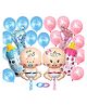 AMFIN Its a Boy or Its a Girl Foil Balloon  Decoration Kit Blue Pink - Pack of 28