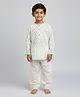 Polka Tots Full Sleeves Camel Print Kurta With Pyjama Night Suit - Green