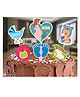 CAMARILLA Cake Topper for Girls Boys Birthday Party Baby Shower Friendly Paper Cake Topper Cake Decoration Items Party Favors Pack of 6- Multicolor