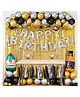 JOHRA Happy Birthday Decoration kit / Curtain for Birthday Decoration / Champagne balloons / Wine Bottle Birthday foil / Birthday Backdrop Photoshoot Balloon - Pack of 109
