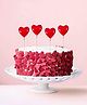 JOHRA Heart Shaped Cake Topper Red - Pack of 4