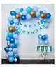 JOHRA (Pack of 97) Birthday Decoration items with Lights / Happy Birthday Blue Banner / Blue and Golden Balloons for Decoration - Blue & Golden