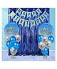 JOHRA Happy Birthday Foil Curtain / Birthday Decoration for Boys / Curtain for Birthday / Photoshoot Wall Decoration / Theme Decoration Round Balloon - Pack of 11