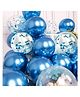 JOHRA Party Decorations Blue / Confetti Balloons Blue / Confetti Balloons for Birthday / Blue Birthday Decoration / Theme Balloons - Pack of 20