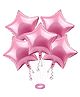 JOHRA (Pack of 5) 18 Inch Pink Star Shaped Foil Balloon With Ribbon / Star Shape Balloons for Decoration / Birthday Balloons for Decoration - Pink