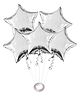 JOHRA (Pack of 5) 18 Inch Silver Star Shaped Foil Balloon With Ribbon / Star Shape Balloons for Decoration / Birthday Balloons for Decoration - Silver