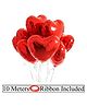JOHRA (Pack of 10) 18 Inch Red Heart Shaped Balloons, Heart shape balloons for decoration, Red heart balloons for decoration, Red heart foil balloons, valentine balloons - Red