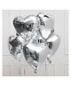 JOHRA (Pack of 5) 18 Inch Silver Heart Shaped Balloons, Heart shape balloons for decoration, Silver heart balloons for decoration, Silver heart foil balloons, valentine balloons decoration - Silver