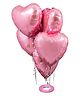JOHRA (Pack of 5) 18 Inch Pink Heart Shaped Balloons, Heart shape balloons for decoration, Pink heart balloons for decoration, Pink heart foil balloons, valentine balloons decoration - Pink