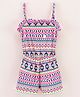 Vitamins Cotton Knit Sleeveless Jumpsuits Printed - Pink Blue