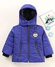 Babyhug Full Sleeves Hooded Puffed Solid Colour Jacket - Blue