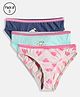 Mackly Pack Of 3 Puppy & Hearts Printed Panties - Navy Blue & Pink