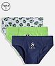 Mackly Pack Of 3 Football Printed Briefs - Navy Blue & Green