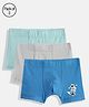 Mackly Pack Of 3 Skater Astronaut Printed Boxers For Boys - Light Blue Grey & Blue