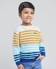 Babyoye 100% Cotton Knit Full Sleeves Sweater Stripes Design- Multicolor