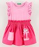 UCB Short Sleeves Frock Cartoon Print - Pink