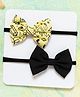 Knotty Ribbons Pack Of 2 Abstract Print Bow Head Band Set - Yellow & Black