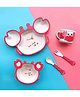 VELLIQUE Cartoon Animal Crab Bamboo Fiber Dinnerware Set of 5 - Multicolor