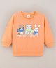 Babyhug Full Sleeves Sweatshirt Animal Print - Peach