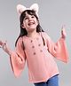 Babyoye Cotton Full Sleeves Front Open Solid Shrug - Pink