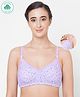 ECOMAMA Organic Cotton & Bamboo Antimicrobial Sleeping/Feeding Bra Floral Print - Lavender
