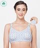ECOMAMA Organic Cotton & Bamboo Antimicrobial Sleeping/Feeding Bra Floral Blue - Light Blue