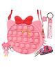 Toyshine Pop Bubble Stress Relieving Silicone Pop It Crossbody Purse Bags - Pink