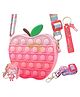 Toyshine Apple Shape Pop It Silicon Shoulder Bag with Keychain Sling Bag - Pink
