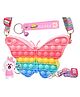 Toyshine Butterfly Shape Pop It Silicon Shoulder Bag with Keychain Sling Bag - Multicolour