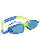 Spanker Dual Shaded Aqua Wide View Swim Goggles with Ear Plugs - Blue