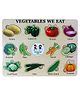 ENJUNIOR BOX -  Wooden Vegetables Puzzle without Knobs Educational and Learning Toy for Kids
