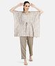 KOI Paisley Printed Three Fourth Sleeves Top With Pyjama - Brown