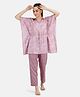 KOI Paisley Printed Three Fourth Sleeves Top With Pyjama - Pink