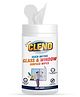 Cleno Quick Drying Glass & Window Surface Wet Wipes - 50 Wipes For Home Glass/ Cars/Mirrors/Tinted Windows Ammonia & Tint Free